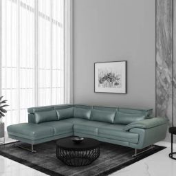 casacraft from pepperfry Haiden Leatherette RHS Sectional Sofa (3+ Lounger) in Grey Colour-picture-47