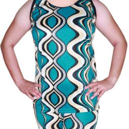 UNIQUE 2 PCS (TOP + SHORTS ) LADIES / GIRLS / WOMEN SWIMMING DRESS / SMALL SIZE - 32 (BUTTOCK SIZE) Printed Women Swim-dress Green Swimsuit-7
