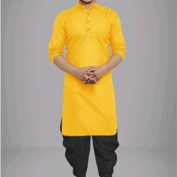 Men Cotton Blend Kurta Dhoti Set-image-35