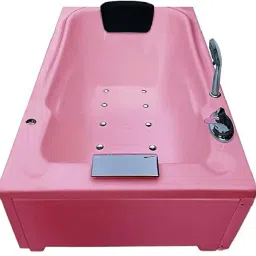 Bonn 4.5 Ft With Bubble Bath, Filler System and Side Panel - Pink Free-standing Bathtub-image-21
