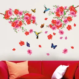 90 Humming Bird,Butterflies and Hibiscus Flower Self Adhesive Sticker-67