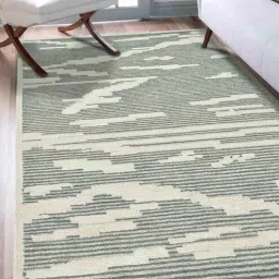 Grey Abstract Wool 8 ft x 10 ft Hand Tufted Carpet-image-74
