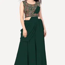 Solid Stitched Lehenga & Crop Top-image-5