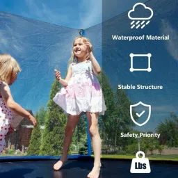 step over 14ft Trampoline with Safety Net And Jumping Mat image 3