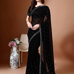 Embellished Bollywood Chiffon Saree-image-78