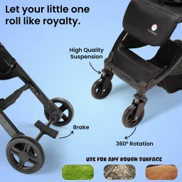 tinyberg B-Wagon Baby Stroller | Soft-Touch Fabric & Sleek Design | 360° Wheels Stroller image 5