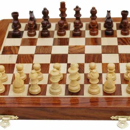WOODEN STRONG MAGNETIC CHESS (10x10 Inches, Brown) Strategy & War Board Game-25