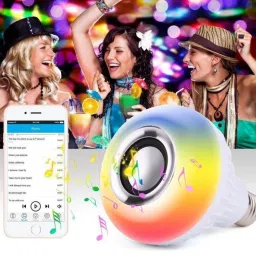 UPROKT Bluetooth Bulb Smart Multi Color Changing RBG Led Music Light Bulb Bluetooth Music Bulb Led For Party Home Decoration And Night Light WIth 7W RBG LED and 5 W bluetooth Sterio Speaker For Home Party Decoration, Birthday Celibration Night Light Smart Bulb Smart Bulb image 5