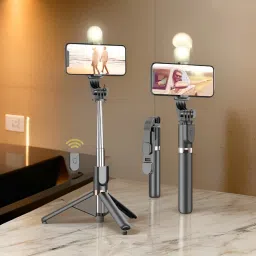 Clairbell FZ1_R1S Bluetooth Selfie Sticks with Remote and Selfie Light Single Gimbal for Mobile-22