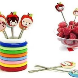 Stainless Steel Fruit Fork, Baby Fork Set-image-67