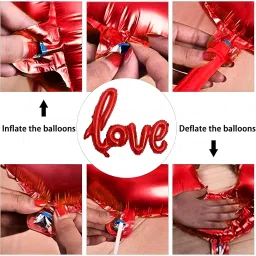 balloon and you Solid Happy Anniversary Decoration Kit With White Net & Led Light & Balloon image 4