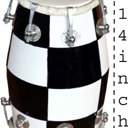 WHITE & BLACK 14'' NUT & BOLD Nut & Bolts Dholak-image-51