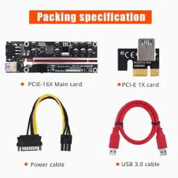 LipiWorld VER011-PRO Riser Card 10 Capacitors PCI-E 1X to 16X Riser Card GDDR4 16 GB NVIDIA Chipset 64 bit 120 MHz Graphics Card image 5