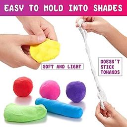 akansha Bouncing Clay Slime Putty Ultra Soft with molds inside Set of 24 Multicolor Clay image 4