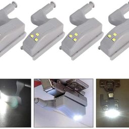 Shelzi 4pc+Battery Automatic Inner Hinges LED Light for Kitchen Cabinet Cupboard Closet Smart Sensor Light-14