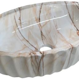 Designer Ceramic Wash Basin/Tabletop/Over or Above Counter Top Wash Basin for Bathroom Oval Shape 19 x 13 x 5 Inch Table Top Basin-image-86