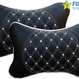 Black, White Leatherite Car Pillow Cushion for Universal For Car-image-46