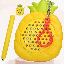 Pineapple Shape Magnetic Drawing Board Toy with Stylus Keychain Style Travel Toy-30