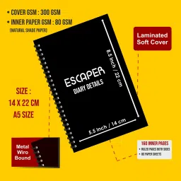 escaper K letter diary (Ruled - A5), K initial Diary, K alphabet diary A5 Diary Ruled 160 Pages image 4