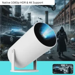 SACRO Smart Projector for Home 4K Support Rotabable Design withApp Netflix,YouTubeY99 (4500 lm / 1 Speaker / Wireless / Remote Controller) Portable Projector-24