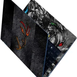 Flipkart SmartBuy Full Body Laptop Skin Sticker - Lord Hanuman Black Rock Design Self Adhesive Vinyl Laptop Decal 15.6-image-11