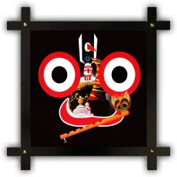 Cross Wooden Frame Hand-Crafted with photo of Sri Jagnnath Puri 20792-crossframe Digital Reprint 16.5 inch x 16.5 inch Painting-15