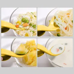 babymoon Learn to Eat Baby Self Feeding Set, Spoon and Fork along with Storage Box - Silicone image 3