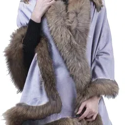 Solid Wool Blend Women Grey Stole-image-58