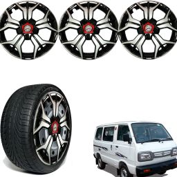Car accessories Wheel cap, Hub Cap 12 Inch Scherp Black Silver FRD10 Wheel Cover For Maruti Omni-image-37