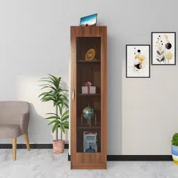Giona Bookshelf Cabinet Book Rack Organizer with Shelves for Home Librar Engineered Wood Close Book Shelf-15