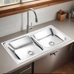 ruhe Square Double Bowl 32x20x8 Inches Kitchen Sink| 304 Stainless Steel Sink Stainless Steel Square Double Bowl Kitchen Sink Vessel Sink-picture-3