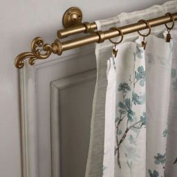 the decor mart Gold Iron 48 - 88 Inches Expandable Curtain Rod with Accessories-picture-12