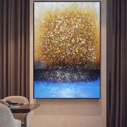 art gali Gold Vertical Canvas Framed Acrylic Paint Hand Paintings-picture-8