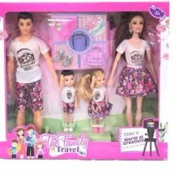 Family Doll Set Includes Mom. Dad, Daughter & Son Dolls and Accessories (Multi)-image-53