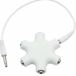 Triangle Ant White ® Round Audio Splitter 3.5 mm Audio Headset Hub Splitter up to 5 Headphones with Single Headphone Splitter Phone Converter-24