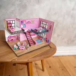 bvm Malibu Doll House for Girls and Boys, DIY Paint Wooden Doll House Toy image 2