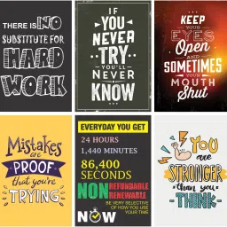 Combo Pack of 6 HD Motivational Wall Posters and Inspirational Quotes for School Office Students Home Paper Print-image-72