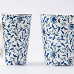 Ceramic floral mug - Milk & Coffee, 300 Ml - Set of 2 Bone China Coffee Mug-picture-26