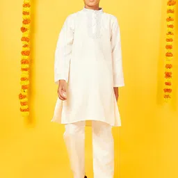 BonOrganik Boys Halter Neck Pure Silk Kurta With Pyjama-23
