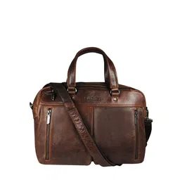 CALFNERO Men Brown Genuine Leather Business Portfolio Messenger Bag-image-32
