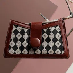 HAUTE SAUCE by  Campus Sutra Geometric Printed Structured Sling Bag-image-57
