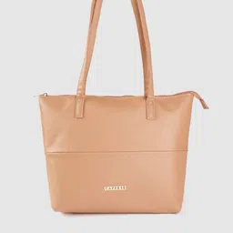 Caprese Beige Saffiano Textured Shoulder Bag-27
