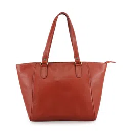 GENWAYNE Tan Leather Structured Shoulder Bag-11