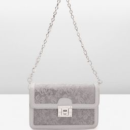 Lino Perros Grey Floral Printed Structured Shoulder Bag-picture-40