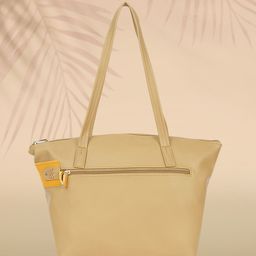 Baggit Yellow Structured Shoulder Bag-image-6