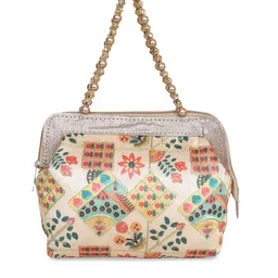 Kuber Industries Floral Printed Handheld Bag-13