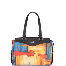 ZOUK Abstract Printed Structured Jute Shoulder Bag image 3