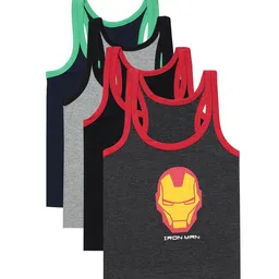 Bodycare Kids Boys Pack Of 4 Assorted Avengers Cotton Innerwear Basic Vests-image-36