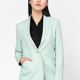 KLOTTHE Women Acrylic Single-Breasted Formal Blazers-image-9