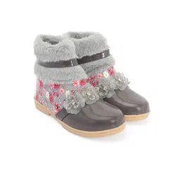BAESD Girls Textured Embellished Ankle-Length Winter Boots-image-21